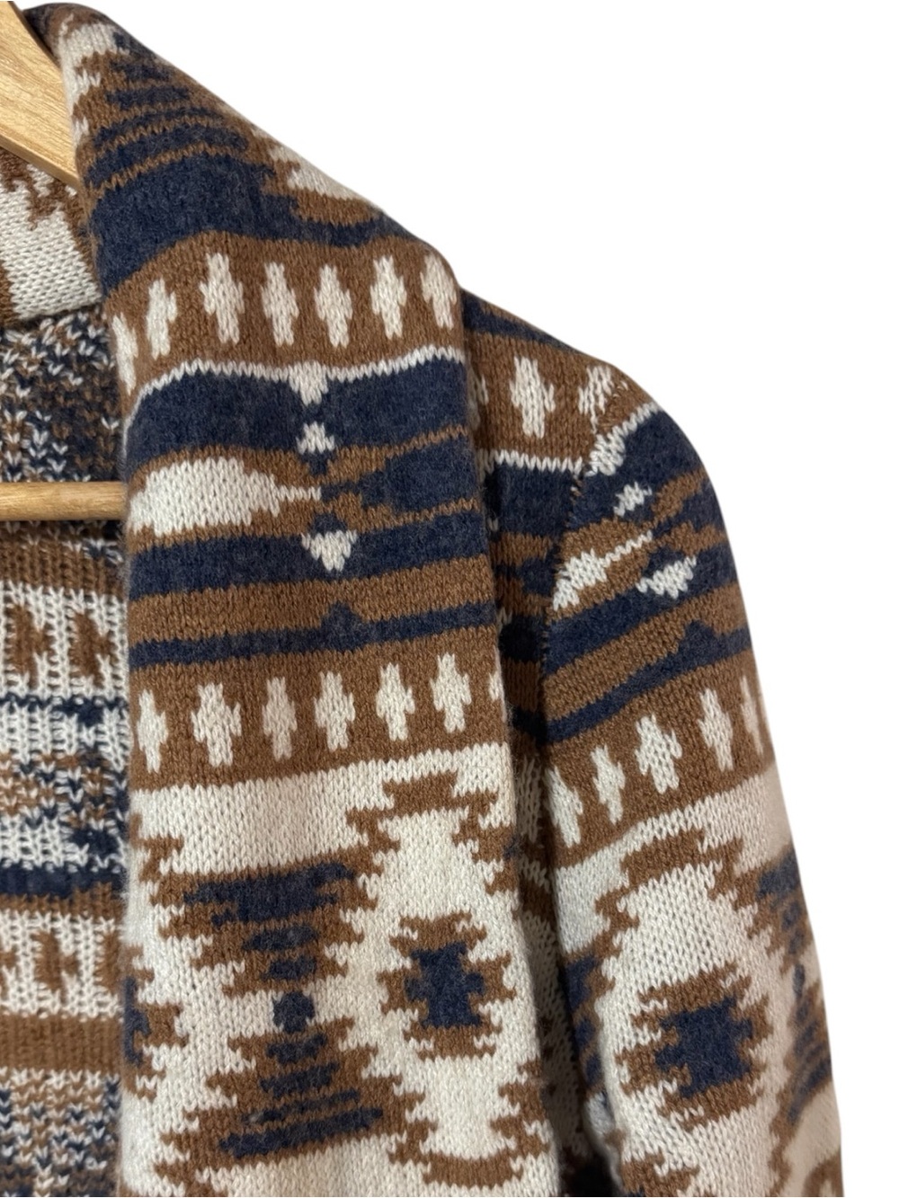 ORVIS Sweater Cardigan Wool Cashmere Aztec Southwestern Western Women’s Small - Picture 3 of 7